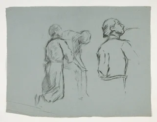 Figure Studies for the Knighting of Sir Galahad, from The Quest of the Holy Grail