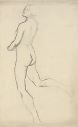 Figure Study for The Hours (3 pm) - Mural Decoration at State Capitol Building in Harrisburg, Pennsylvania, 1902-1911 (completed by John Singer Sargent)