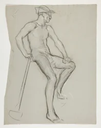 Figure Study for The Spirit of Vulcan, Genius of the Workers in Iron and Steel, capitol rotunda, Harrisburg, Pennsylvania