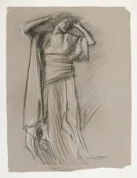 Figure Study for the Castle of the Maidens, from The Quest of the Holy Grail (a series of 15 paintings for the Boston Public Library, completed in 1901)