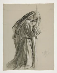 Figure Study for the Knighting of Sir Galahad, from The Quest of the Holy Grail (a Series of Fifteen Paintings for the Boston Public Library, Completed in 1901)