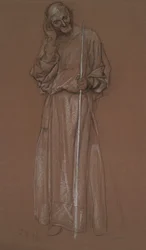 Figure Study, Old Man with Staff, Possibly Polonius