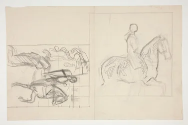 Galahad Departs, study for The Quest of the Holy Grail (series of fifteen paintings for the Boston Public Library, completed in 1901)