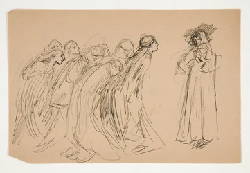 Galahad and the Captive Virtues, study for The Quest of the Holy Grail (series of fifteen paintings for the Boston Public Library, completed in 1901)
