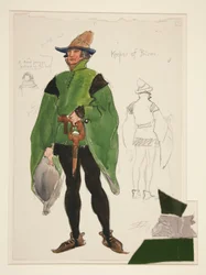 Keeper of Prison, costume sketch for Henry Irving