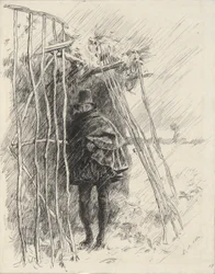 Man in Rain, Study for Illustration