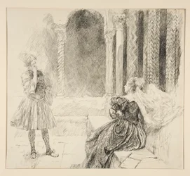 Olivia and Viola, Illustration for Act I, Scene V, Twelfth Night