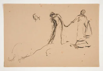 Preliminary Sketch of Helena and Lafeu for Act IV, Scene III, All