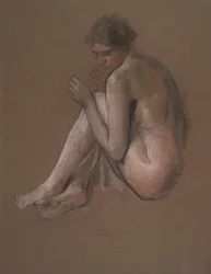 Seated Nude Female Figure