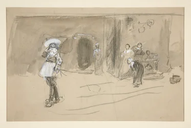 Sketch for an Illustration for Selections from the Poetry of Robert Herrick (book published by Harper in 1882, previously published in Harper)