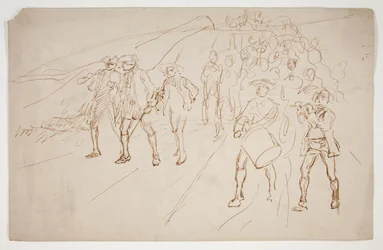 Sketch of Revolutionary War Troops, Marching