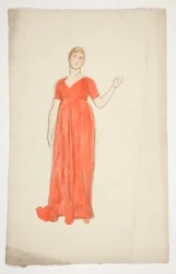Sketch of a Woman - Costume Study for a Play?