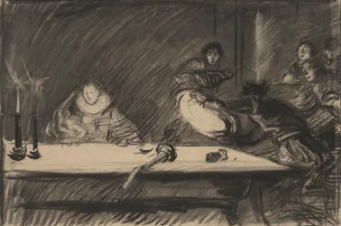 Study for Petruchio Overturns the Trencher - Act IV, Scene I, The Taming of the Shrew