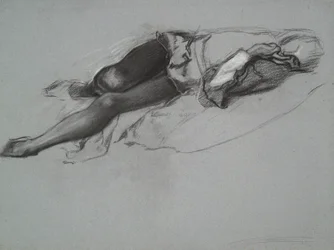 Study for the Reclining Figure of Hamlet, from The Play Scene, Hamlet, Act 3, Scene 2