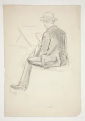 Study of a Man Seated, Sketching