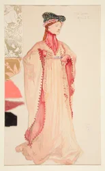 The Queen (in Pink), Costume Sketch for Henry Irving
