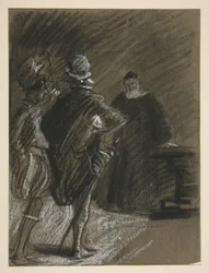 Three Men, Study for Taming of the Shrew (?)