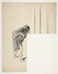 Walking Man in Cloak, Sketch for an Unidentified Shakespeare Play