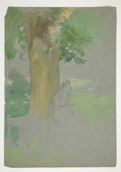 Woman Seated Beneath a Tree, Reading