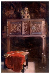 Carved oak Louis XII dressoir, 1910