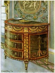 Inlaid satinwood commode with ormolu mounts
