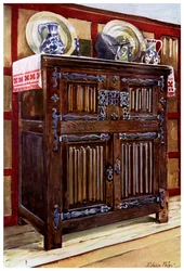 Oak double hutch, 1910