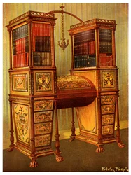 The Sister Inlaid Double Secretaire and Bookcase Cabinet, Sheraton