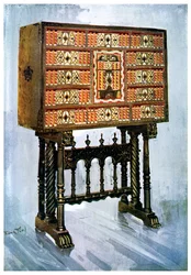Vargueno Cabinet of Chestnut, Ivory and Other Materials, 1910