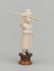 Black pawn, chess piece, India, circa 1820