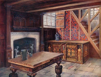 Inlaid Nonesuch Chest. Carved 