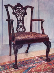 Mahogany Arm-Chair--Style of Chippendale