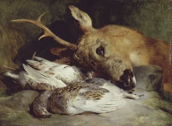 Head of a Roebuck and Two Ptarmigan, c.1830