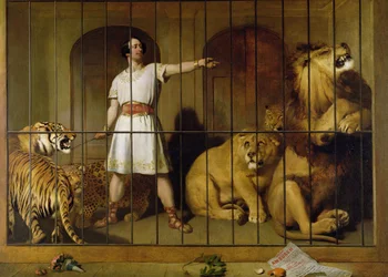 Portrait of Mr Van Amburgh as he Appeared with his Animals at the London Theatre