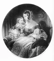 The Queen, The Princess Royal and The Prince of Wales, engraved by R. Piercy, 1842