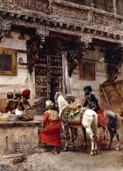 Craftsman Selling Cases by a Teak-Wood Building, Ahmedabad
