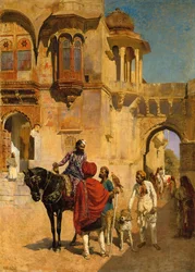 Departure for the Hunt in the Forecourt of a Palace of Jodhpore