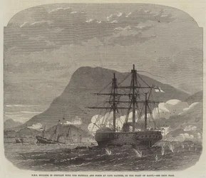 HMS Bulldog in Conflict with the Flotilla and Forts at Cape Haytien, on the Coast of Hayti