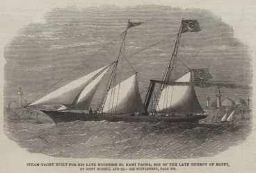 Steam-Yacht Built for His Late Highness El Hami Pacha, Son of the Late Viceroy of Egypt, by Scott Russell and Company