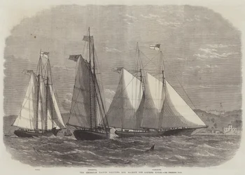 The American Yachts Saluting Her Majesty off Osborne House