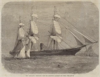 The Himalaya Troop-Ship, with the Armstrong Batteries for China