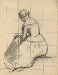 Woman Reading, Sketch for Signing of the Compact in the Cabin of the Mayflower