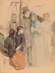 Flora Festival at Kumtähti Field, study for the mural at the University of Helsinki