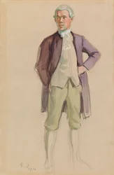 Man in Rococo Attire (F.E. Sillanpää), study for the mural Meeting of the Aurora Society