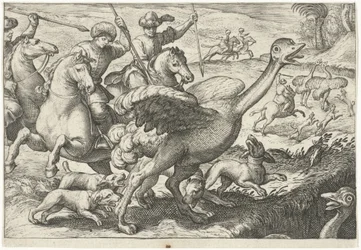 Landscape with Ostrich Hunt (Hunting Scenes, Icones Venantum Species Varias Representantes)