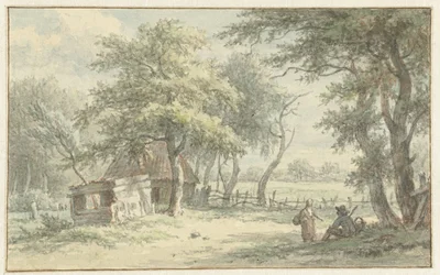 Figures by a Hut in the Naarder Houd