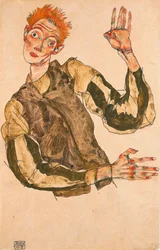 Self-Portrait with Striped Sleeves