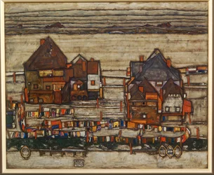 Houses and Colorful Laundry, Suburb