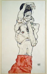 Male Nude with Red Sheet