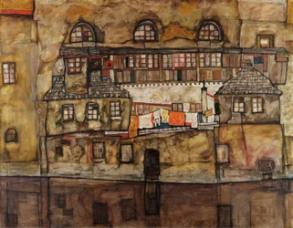 Wall of Houses by the River