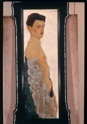 Nude Self-Portrait with Ornamental Drapery